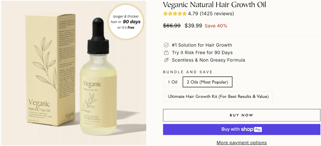 Veganic Natural Hair Oil Buy
